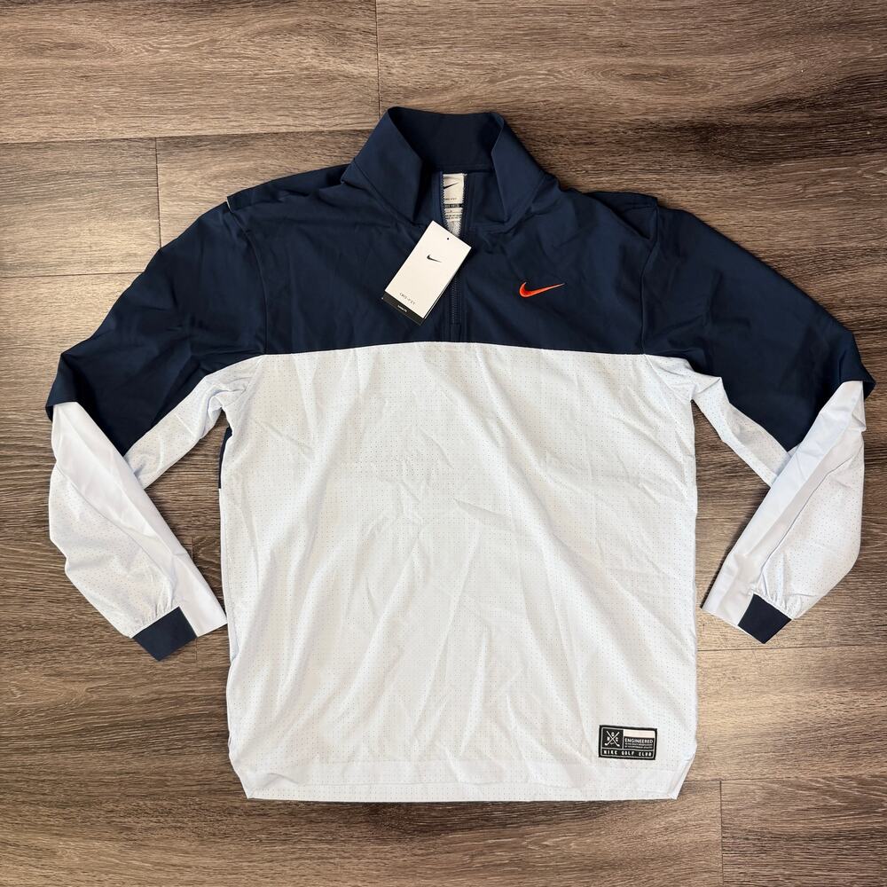 Nike Golf Club Dri-FIT 1/4 Zip Golf Jacket Men's Small Navy White FQ1155-451